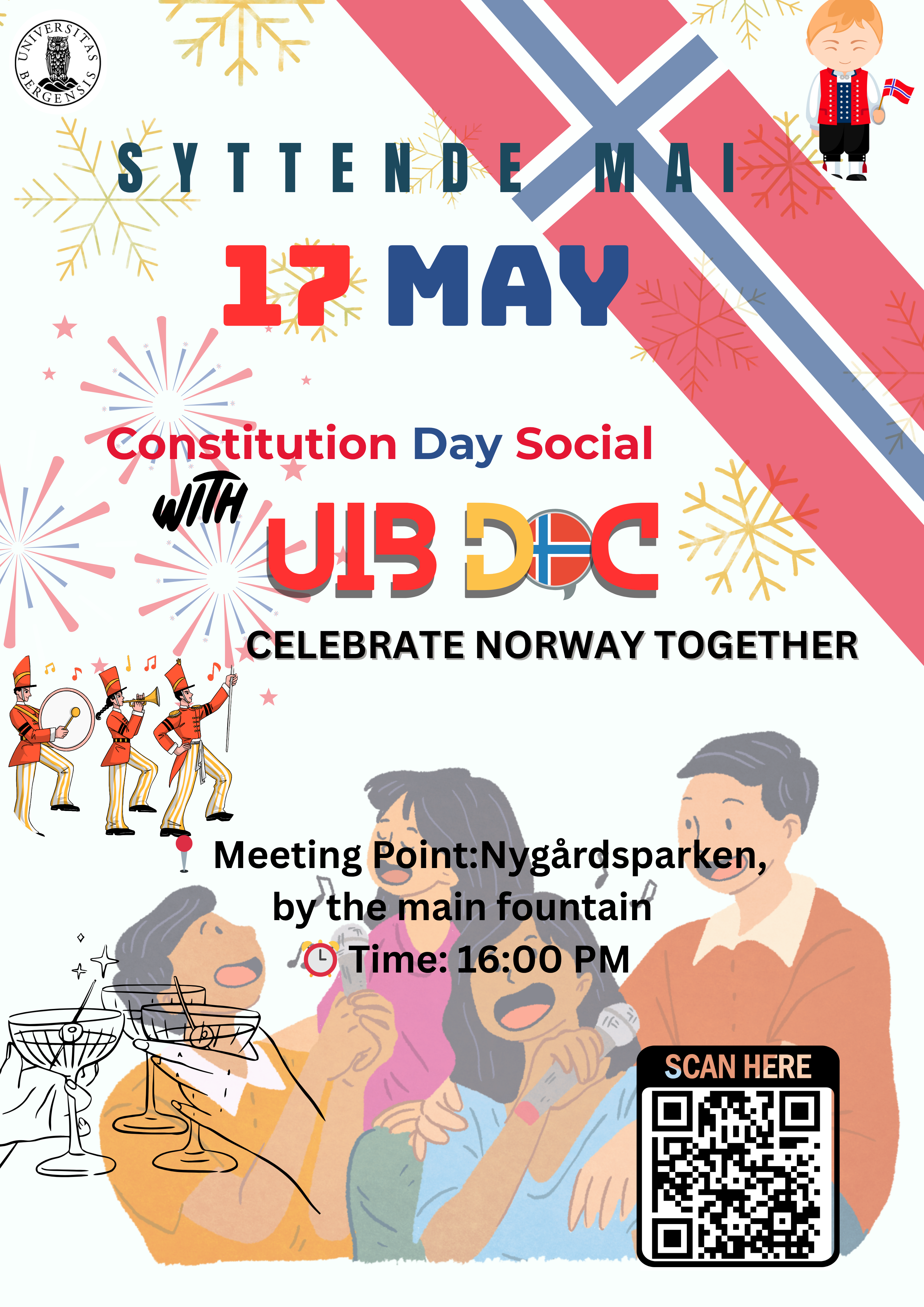 Celebrate Norway Together with UiBDoc — 17 May event poster